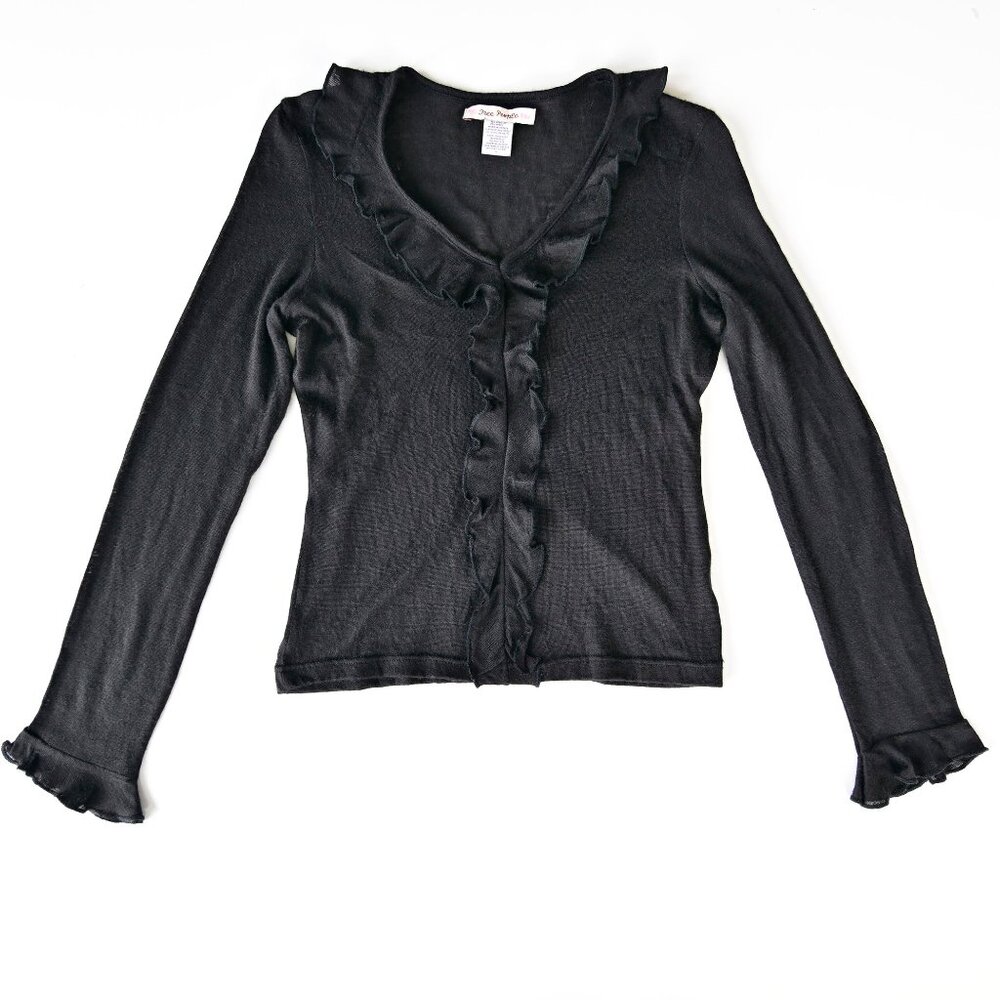 Free People early 2010s boho ruffle sweater-Size S
